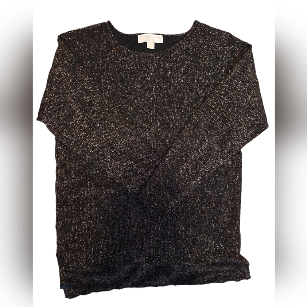 Michael Kors Black and Gold Knit Top
